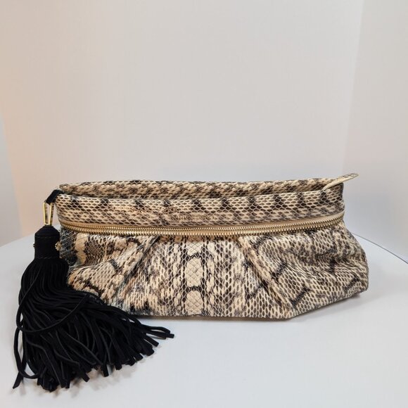 Jimmy Choo Rilley Clutch Bag in Natural Python - Picture 12 of 14